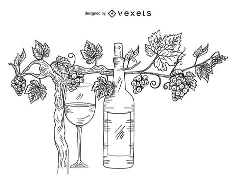 Grape vine and wine illustration #AD , #Affiliate, #SPONSORED, #vine, #wine, #illustration, #Grape Greece Wine, Spain Tattoo, Wine Illustration, Wine Tattoo, Grape Vineyard, Modern Art Tattoos, Wine Vineyards, Plant Tattoo, Small Tattoos For Guys