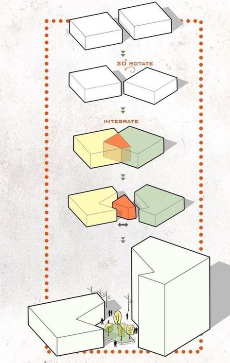 Interior Diagram Concept, Massing In Architecture, Concept Diagram Interior Design, Concept Sketches Interior Design, Architecture Volume Concept, Architecture Diagrams Concept, Architecture Massing Concept, Architecture Massing Diagram, Conceptual Sketches Architecture Concept Diagram