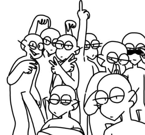 8 Squad Drawing, Squad Drawing Base 8 People, 8 People Squad, Draw Your Squad Funny 8 People, Draw The Squad Two People, 8 People Drawing Base, Squad Poses, 4 Bestie, Draw Squad