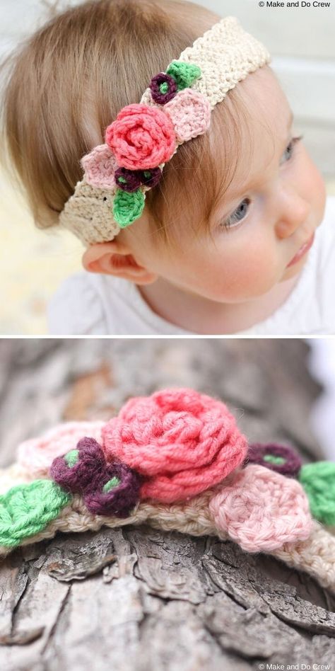 Floral Crochet Headbands. This adorable little headband is going to be a true piece of art and lovely summer head decoration for a little girl (as well as for all of adult women, that love a boho look and a flower band).  #freecrochetpattern #flower #headband Crochet Baby Headband Pattern, Crochet Flower Headbands, Bandeau Au Crochet, Crochet Headband Pattern Free, Baby Headbands Crochet, Crochet Headband Pattern, Crochet Hair Accessories, Crochet Hexagon, Floral Crochet