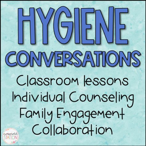 Take the awkward out of hygiene conversations with your upper elementary and middle school students with hygiene lessons, individual counseling, family engagement, and collaboration. Read the blog post for tactical ideas and tools for helping your students practice personal hygiene. Middle School Hygiene Lesson, Middle School Therapy Ideas, Personal Hygiene Activities For Middle School, Middle School Counseling Lessons, School Social Work Activities, School Counselor Activities, Tactical Ideas, School Issues, Counselor Activities