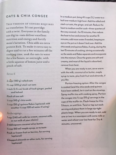 From “First Forty Days”, postpartum book 40 Days Postpartum Meals, First Forty Days Postpartum, First Forty Days Recipes, The First Forty Days Recipes, First 40 Days Recipes, The First 40 Days Recipes, First 40 Days Postpartum Recipes, Postpartum Breakfast, Postpartum Nourishment