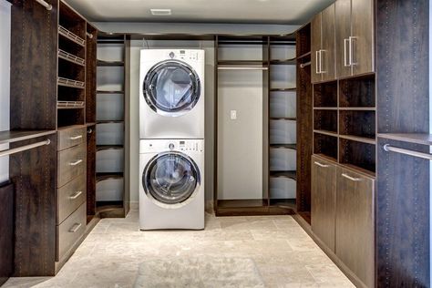 Laundry Room In Master Closet, Closet With Laundry, Laundry Room Storage Shelves, Small Laundry Room Organization, Room Storage Diy, Laundry Room Closet, Closet Remodel, Bathroom Closet, Laundry Closet