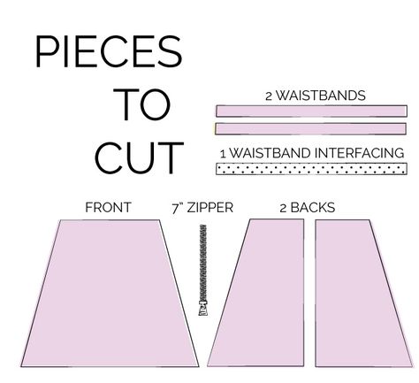 A-line skirt pattern with instructions. Interesting way to sew on waistband. Links to zipper tutorials. Simple Skirt Pattern, A Line Skirt Pattern, Skirt Pattern Easy, Diy Skirts, Zipper Tutorial, Skirt Pattern Free, Simple Skirt, Skirt Tutorial, Diy Skirt