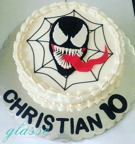 Venom Birthday Party Food Ideas, Venom Party Ideas Kids, Venom Cake Ideas, Venom Birthday Party Ideas, Venom Birthday Cake, Birthday Cake Spiderman, Venom Cake, Venom Party, Venom Birthday