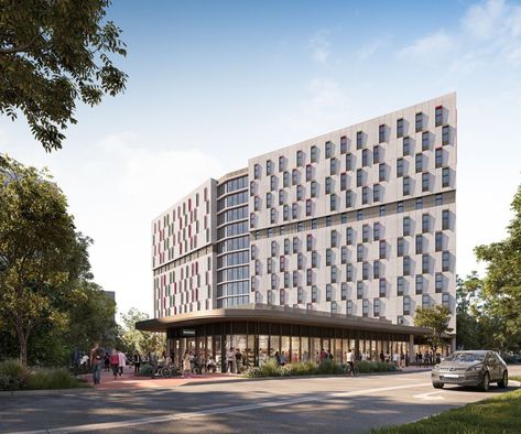 Griffith University’s Gold Coast campus is set to boast a new student accommodation tower housing 459 new beds. Learn more about this project! Griffith University, New Student, Landmark Buildings, Student Living, Tower House, Student Accommodation, School Building, New Beds, New Students