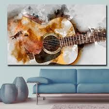 Printing The melody of the guitar Abstract art Wall Art Picture Home Decor Living Room Modern Canvas Print No Frame Paintings|canvas prints|home decorhome picture - AliExpress Paintings Of Guitars On Canvas, Acrylic Painting Of Guitar, Guitar Picture Frames, Guitar Abstract, Violin Abstract Art, Guitar Poster, Abstract Guitar Painting Acrylics, Art Guitar, Guitar Wall Art