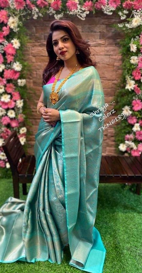 Whatsapp @ 8919718585 designer banarasi kora muslin tissue saree with contrast border and running blouse Tissue Saree, Saree Styles, Indian Sarees, Wedding Designs, Saree, Silk, Running, Design