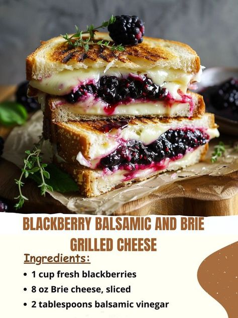 Recipes Own Pro Grilled Cheese Recipes Gourmet, Blackberry Balsamic, Brie Grilled Cheese, Brie Cheese Recipes, Brie Sandwich, Gourmet Grilled Cheese, Blackberry Recipes, Oven Roasted Turkey, Grilled Cheese Recipes