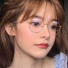 Anti Radiation Eyeglasses, Chashma Frame Girl, Glasses For Small Faces, Glasses For Small Faces For Women, Specs Frames Women, Rounded Glasses Women, Small Round Glasses, Small Forehead, Simplistic Jewelry