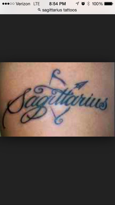 Sagittarius Tattoo:) Tattoo Design For Sagittarius, Creative Sagittarius Tattoos, Zodiac Sign Sagittarius Tattoo, Sag Tattoo Sagittarius Zodiac Signs, Sagittarius Goddess Tattoo, Sagittarius Word Tattoo Designs, Sag Tattoo, An Arrow Tattoo, Sagittarius Tattoos