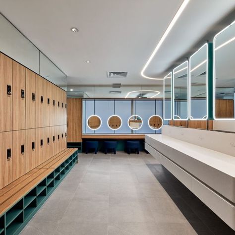 Football Locker Room, Gym Architecture, Small Lockers, Lavatory Design, Sports Locker, Locker Designs, Locker Accessories, Office Lockers, Timber Slats