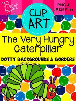 $The Very Hungry Caterpillar - Dotty Backgrounds, Frames an Hungry Caterpillar Bulletin Board, Caterpillar Bulletin Board, Hungry Caterpillar Classroom, Eric Carle Crafts, Eric Carle Classroom, Eric Carle Activities, Hungry Caterpillar Activities, Sequencing Cards, Bulletin Board Sets