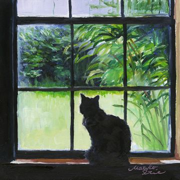 cat windowsill Schrödinger's Cat, Window Illustration, Art Alevel, Window Drawing, Cat Window, Cats Artists, Skeleton Art, Window Painting, Cat Sitting