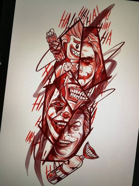 Joker Art Drawing, Joker Tattoo Design, Joker Drawings, Half Sleeve Tattoos Drawings, Batman Tattoo, Joker Artwork, Tattoo Outline Drawing, Marvel Tattoos, Joker Tattoo