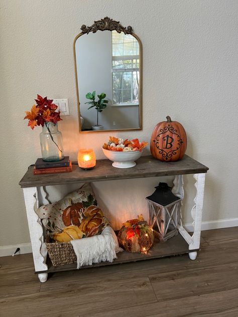 Fall Decor Entryway Table, Fall Console Table Decor, Fall Entryway Table Decor, Fall Entry Table Decor, Fall Entry Table, Fall Entry, Fall Dining Room, Entry Table Decor, My 2022