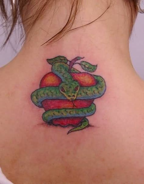 Snake And Apple Tattoo, Forbidden Fruit Tattoo, Snake And Apple, Apple Tattoo, Fruit Tattoo, Serpent Tattoo, Forbidden Fruit, Sleeves Ideas, Feminine Tattoos