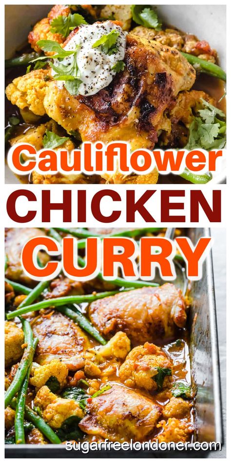 Chicken Cauliflower Curry Keto Chicken And Cauliflower Recipes, Keto Chicken Curry Recipes, Chicken And Cauliflower Recipes, High Protein Chicken Curry, Chicken Cauliflower Curry Recipes, Healthy Indian Chicken Curry, Low Carb Chicken Curry, High Protein Low Carb Dinner, Indian Cauliflower Curry