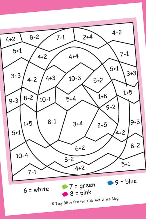 Easter Coloring Pages Kindergarten Easter Worksheets, Easter Math Worksheets, Free Kindergarten Printables, Free Math Printables, Easter Kindergarten, Kindergarten Math Free, April Activities, Math Coloring Worksheets, Easter Worksheets