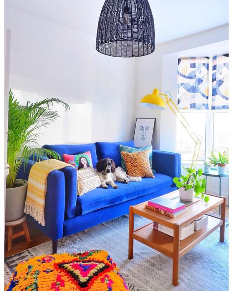 My top 4 tips on how to be more colour confident in your home, and how to plan a room makeover with colour. #colourfulhome #colourfuldecor #colourfulinterior #colourfullivingroom #livingroomdesign #colourwheel #colourinspiration #colourconfidence #bluesofa #periodhome #colourfulstyling #colouradvice Designing A Room, Blue Couch Living Room, Sofa Workshop, Colourful Living Room Decor, Timothy Oulton, Colourful Living Room, Blue Sofa, Blue Living Room, Interior Stylist