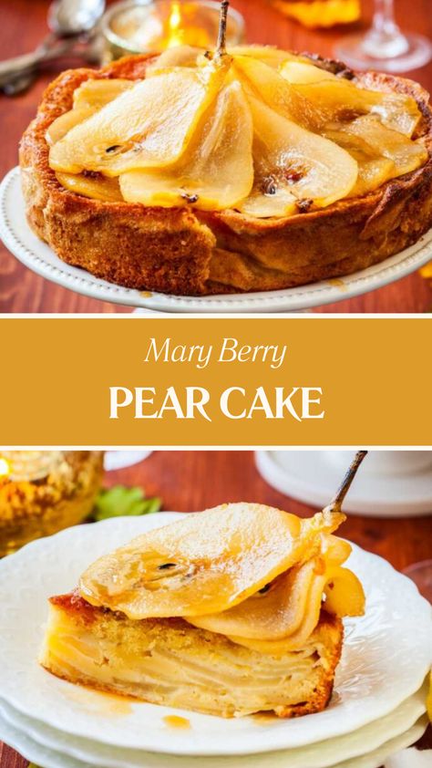 Mary Berry Pear Cake Fresh Pear Dessert Recipes, Poached Pear Dessert, Marry Berry Recipes, Pear Cakes, Pear Desserts, Mary Berry Cakes, Mary Berry Cooks, Pear Cake Recipes, Pear Dessert Recipes