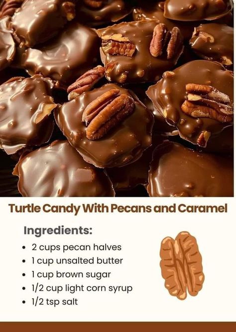 Pecan Turtles Recipe Caramel Candy, Homemade Turtle Candy With Pecans, Candy Turtles, Turtle Candy With Pecans, Candy With Pecans, Pecan Turtles Recipe, Caramel Turtles, Ineskohl Kitchen, Turtle Candy