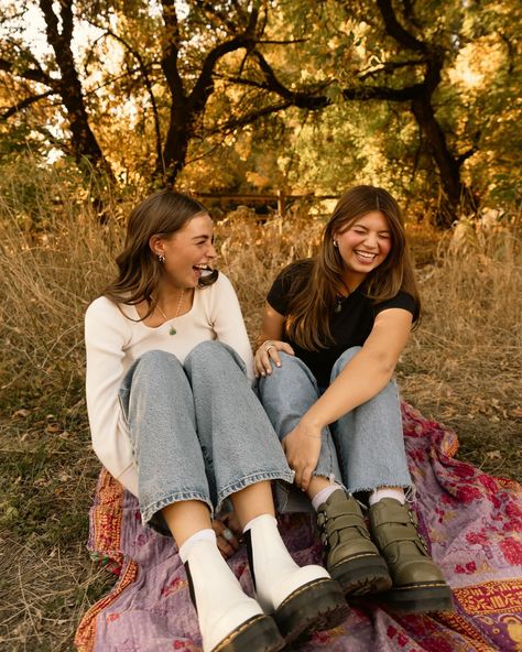 girlhood . . . . #utahphotographer #bestfriends #friendphotoshoot #portraitphotography #autumn #november Fall Photoshoot With Friends, Fall Photoshoot Friends, Friends Photoshoot Aesthetic, Girlhood Photography, Autumn November, Sister Photography, Friendship Photoshoot, Friends Thanksgiving, Fall Photo