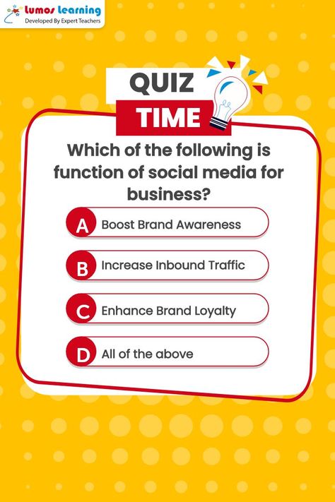 Put your answer in the comments! Free Social Media Marketing Certification Exam. Click here: http://www.lumoslearning.com/a/smm-certification Explore more free certifications: http://www.lumoslearning.com/a/explore-certifications #students #marketing #socialmedia #mba #bba #bcom #working #professionals #socialmediamarketing #certification #free #marketingmanagers #digitalmarketing #freeonlinecertification #onlinemarketing #contentmarketing #instagram #facebook #marketingstrategy Video Content Marketing, Quiz Time, Social Media Marketing Strategies, Quiz Design, Digital Marketing Design, Creative Advertising Design, Digital Certificate, Social Media Marketing Business, Free Social Media