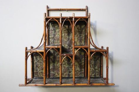 late Victorian Antique Bamboo Wall Shelving Antique Wall Shelf, Antique Bamboo, Comfy Accent Chairs, Wall Shelving, Swivel Rocker Recliner Chair, Oversized Chair And Ottoman, Tufted Dining Chairs, Bamboo Chair, Bamboo Furniture