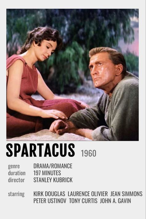 Spartacus Movie, Peter Ustinov, Jean Simmons, Polaroid Posters, Tony Curtis, Kirk Douglas, Polaroid Poster, Poster Movie, Stanley Kubrick