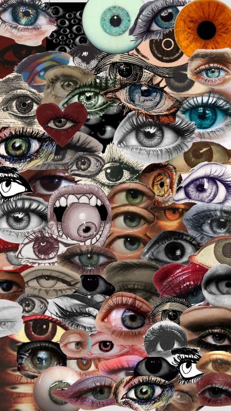 Collage Wallpaper Black, Eyeball Wallpaper, Cup Wallpaper, Eye Wallpaper, Cold Heart, Eyes Wallpaper, Collage Wallpaper, Black Hearts, Gcse Art