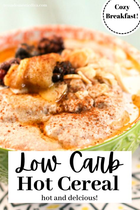 Paleo Oatmeal, Low Carb Oatmeal, Breakfast Paleo, Low Carb Paleo Recipes, Low Carb Grain, Keto Cereal, Paleo Recipes Breakfast, Porridge Recipes, Hot Cereal