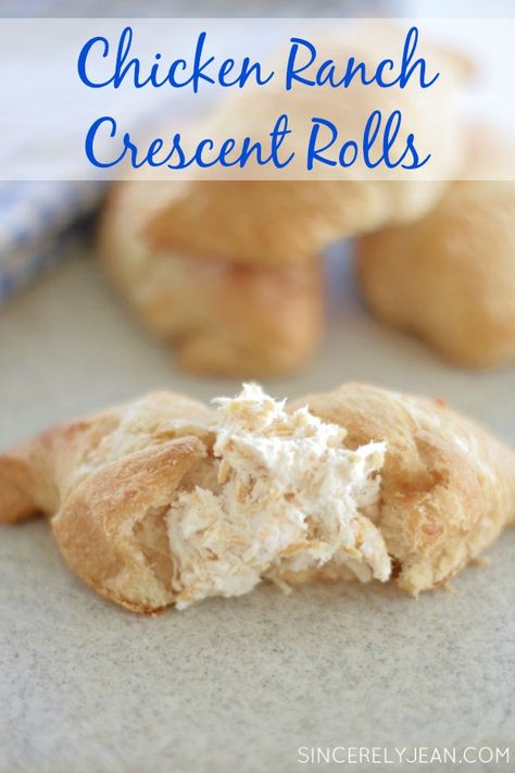 Chicken Ranch Crescent Rolls - Sincerely Jean Crescent Roll Canned Chicken, Chicken Ranch Roll Ups Crescent, Pilsbury Chicken Crescent Rolls, Ranch Chicken Crescent Rolls, Cresent Roll Chicken, Cresant Rolls, Rolled Chicken Tacos, Cheesey Chicken, Chicken Crescent Rolls