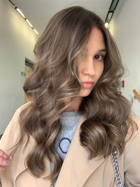 Light Brunette Hair Cool Tone, Mousey Brown Hair With Lowlights, Brown Hair With Babylights Balayage, Dimensional Brunette Light Brown, Ashy Brown Hair With Lowlights, Low Lights Before After, Mousy Brown Hair With Lowlights, Medium Ash Brown Hair Balayage, Mouse Brown Hair With Highlights