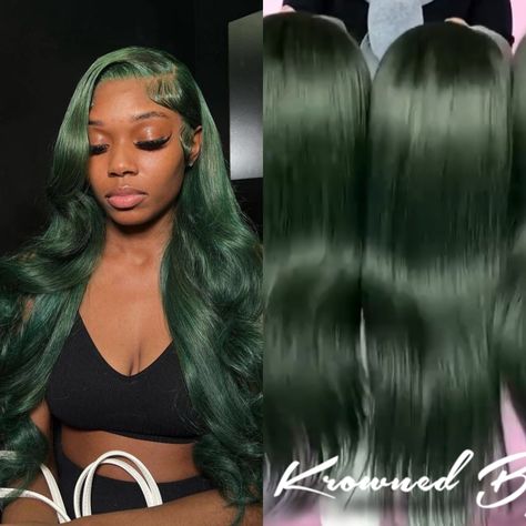 💞 Shop ➡️ K B K • B A D D I E S • H A I R 💞 🛍️ Message or Shop Online > Link in Bio 🛍️ 😍 Shop 13x4 Full Frontal Color Wigs 😍 16inch $290 18inch $295 20inch $320 22inch $330 24inch $340 26inch $360 28inch $380 30inch $390 💞 (ST&BW , WW/DW/CRLY +$5) 💞 🛍️ Message or Shop Online > Link in Bio 🛍️ ✅ Wholesale Factory Price 10inch-50inch Wigs 🎁 Virgin Human Hair 🎁 Bleach , Dye , & Heat Safe 🎁 Customize Full Frontal 13x4/13x6 🎁 S-XL Head Cap Sizes 🎁 180% - 300% Thick Density 🌴 Worldwide ✈️ S... Hair Dye Green, Hair Bleach, Color Wigs, Green Wig, Full Frontal, Bleach Dye, Bleached Hair, Color Hair, Wigs For Black Women