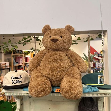 Bartholomew Bear Bag (say that three times fast) #fungifts #offthewagonshop #shopsmallbiz #giftsforfriends #smallbusiness #toystores #toysofinstagram #funnygiftideas #funtoys #uniquegiftshop #kentohio #chagrinfallsohio #jellycat Bartholomew Bear Jellycat, Bartholomew Bear, Bear Aesthetic, Kent Ohio, Bear Bag, Weird Funny, Weird Gifts, Bear Bear, Build A Bear