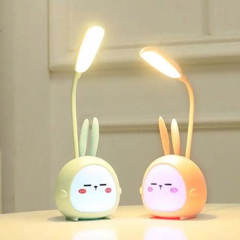 Light up your workspace with our Portable LED Desk Lamp. Stylish and practical for any modern home office. #DreamyHome #functionaldesign Rabbit Light, Best Desk Lamp, Minimal Desk, Green Rabbit, Led Reading Light, Kids Study, Pink Rabbit, Led Desk, Mode Design