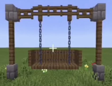 Minecraft Swinging Bench, Minecraft Swing, Mc Builds, Minecraft Building, Minecraft, Building, Quick Saves