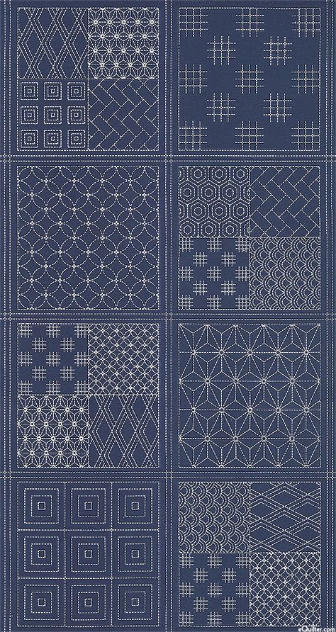 Japan Embroidery, Sashiko Tutorial, Simpul Makrame, Boro Stitching, Sashiko Pattern, Pola Bordir, Sashiko Embroidery, Free Quilt Patterns, Pola Sulam