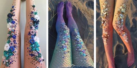 image Mermaid Tights, Lirika Matoshi, Cute Clothing Stores, Mermaid Makeup, Fashion Institute, Quirky Fashion, Fishnet Tights, Mood Board Fashion, Mermaid Hair