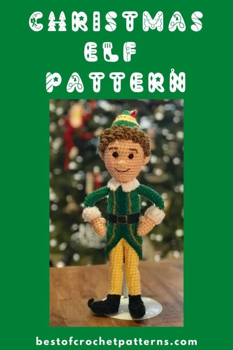 Christmas Crochet Elf Pattern - Crochet Buddy the Elf Pattern, Christmas Amigurumi Pattern Elf On The Shelf Crochet Pattern Free, Crochet Elf On The Shelf, Crochet Elf Pattern Free, Buddy The Elf Crochet Pattern Free, Crochet Elf, Buddy The Elf Crochet Pattern, Buddy The Elf Crochet, Crochet Buddy The Elf, Elf Crochet