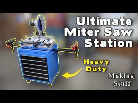 Ultimate Heavy Duty Miter Saw Stand - YouTube Miter Saw Stand, Mitre Saw Station, Sliding Compound Miter Saw, Mitre Saw Stand, Saw Stand, Chop Saw, Compound Mitre Saw, Miter Saw, Metal Working