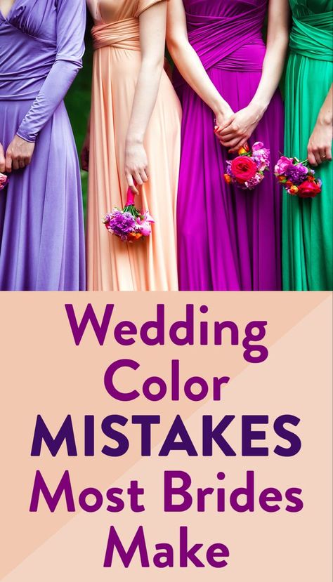 Bridesmaid Dresses Different Colors, Bridesmaid Dress Color Schemes, Groom Colours, Choosing Wedding Colors, Unique Bridesmaid Dresses, Engagement Tips, Colored Wedding Dress, Modern Bridesmaid, Modern Groom