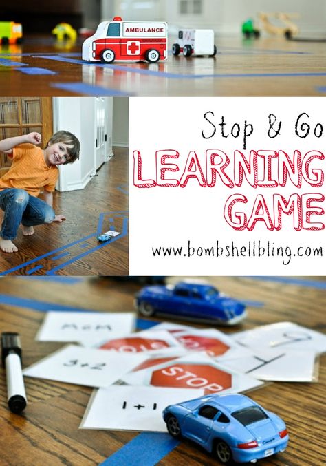 This Stop & Go learning game is a perfect preschool educational activity that can be personalized to your child's skill level and abilities. It is a great indoor activity! Tie Dye For Kids, Toddler Games, Educational Activities For Preschoolers, Toyota Car, Learning Games For Kids, Summer Activity, Learning Time, Math Review, Games For Toddlers