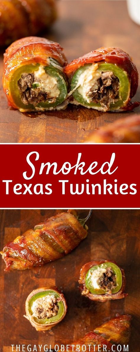 Bacon Wrapped Brisket Stuffed Jalapenos, Smoked Texas Twinkies, Smoker Jalapeno Bacon Wrapped, Beef Wrapped In Bacon, Texas Twinkies Recipe Smoker, Smoked Texas Twinkies Recipe, Jalapeno Bacon Wrapped Grill, Jalapeno Bacon Wrapped Smoked, Grilled Jalapeno Recipes