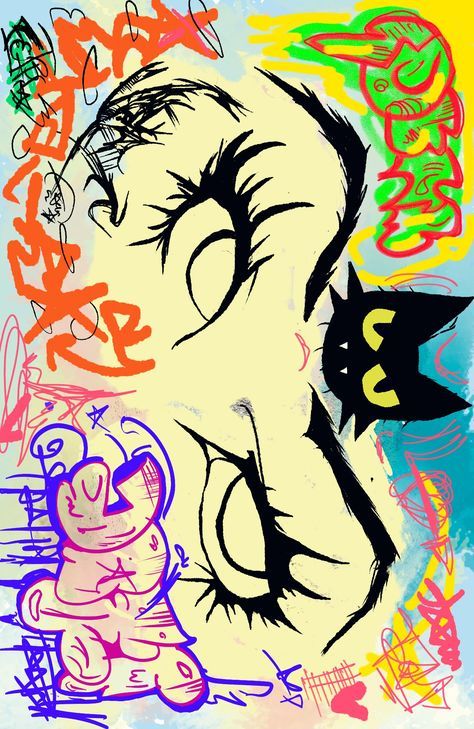 Graffiti Lettering Shading, Sharpie Graffiti Art, Cool Art Designs Graphics, Koi Fish Graffiti, Cool Funky Art, Graffiti Guy Drawing, Graffiti Book Design, Graffiti Art Sketchbook, Grafitti Tag Ideas