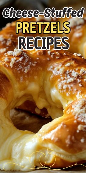 Cheese-Stuffed Pretzels Cheese Stuffed Pretzels, Stuffed Pretzels, Stuffed Food, Pretzel Dough, Pretzel Shape, Pretzel Cheese, Baking Soda Bath, Pretzels Recipe, Melty Cheese