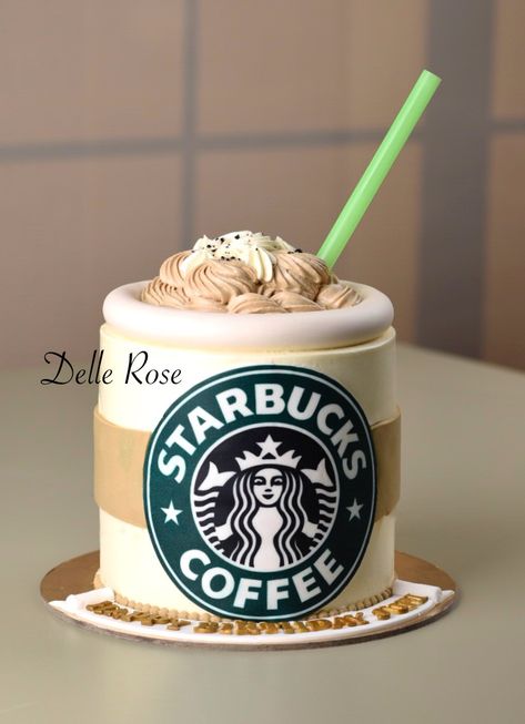 Starbucks Partner, Coffee Cake Decoration, Starbucks Birthday Party, Starbucks Party, Starbucks Cake, Starbucks Birthday, Café Starbucks, 14th Birthday Cakes, Starbucks Drinks Diy