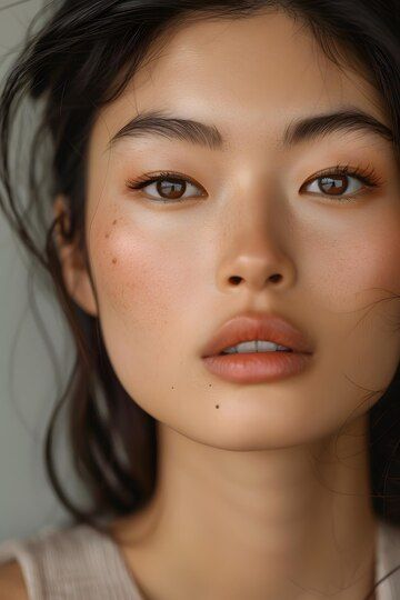 Premium Photo | Serene Beauty in Natural Makeup Makeup Ideas Japanese, Asian Dewy Makeup, Natural Makeup Japanese, Natural Makeup Filipino, Graduation Natural Makeup, Japanese Makeup Style, Fresh Makeup Look Asian Natural, Soft Asian Makeup, Southeast Asian Makeup