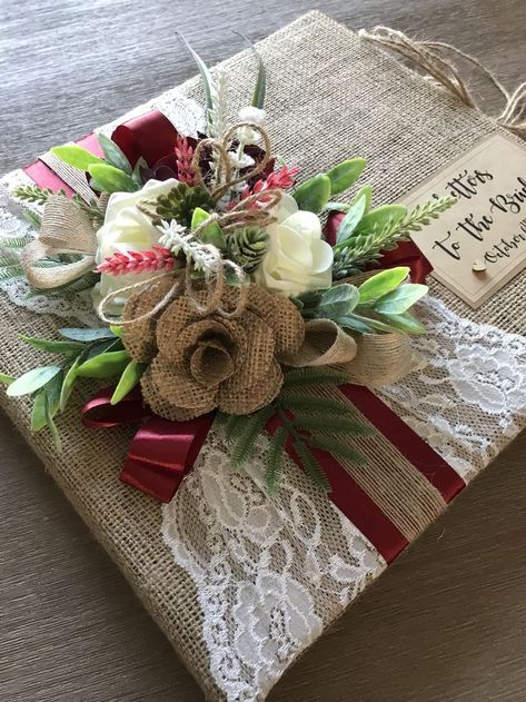 Rustic Hampers, Wedding Hantaran, My Promise To You, Gold Wrapping Paper, Gift Wrapping Station, Rustic Paper, Bridal Gift Wrapping Ideas, Fancy Bows, Birthday Hampers